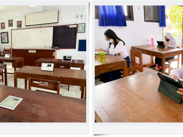 DENGAN IPAD DAN JARINGAN NIRKABEL,  ASPD SMP 4 PAKEM LANCAR JAYA