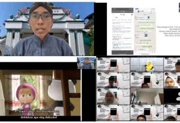 Siswa SMP Negeri 4 Pakem Sinau Aksara Jawa Digital di iPad dalam Webinar Aksara Jawa Digital