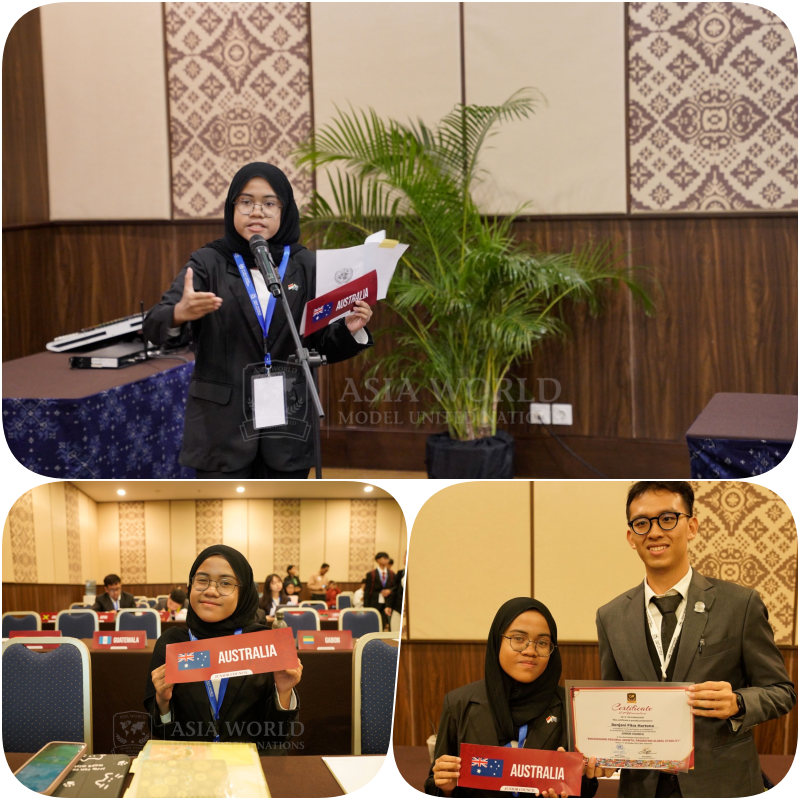 Siswi SMPN 4 Pakem Menyuarakan Perubahan di Ajang Asia World Model United Nations (AWMUN) 2025 Siswi SMPN 4 Pakem Menyuarakan Perubahan di Ajang Asia World Model United Nations (AWMUN) 2025