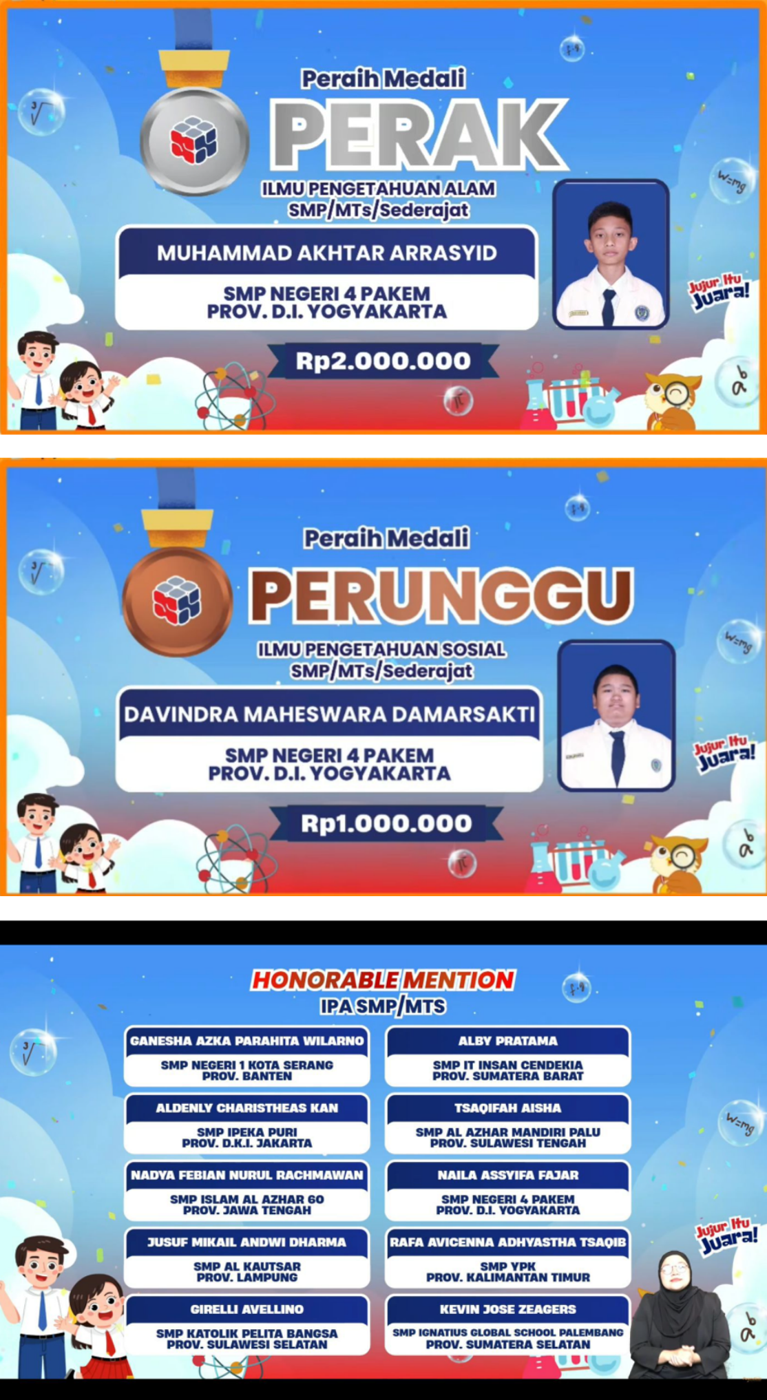 MEMBANGGAKAN! SMP NEGERI 4 PAKEM KEMBALI MENYABET  MEDALI OSN 2026: WADAH TERBAIK CALON JUARA SAINS!