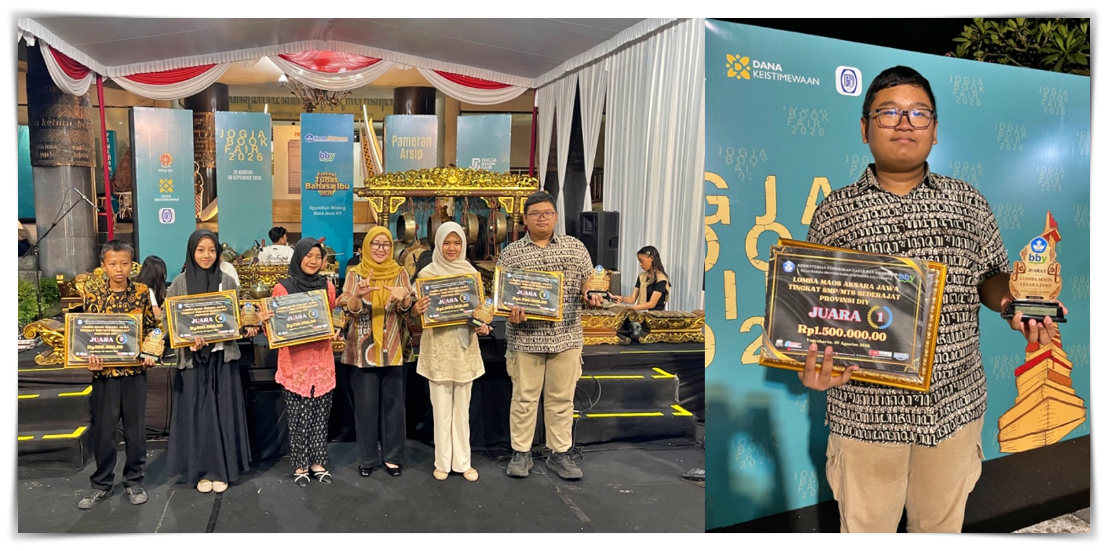 DARI LAKSITA KE PANGGUNG JUARA, SMP NEGERI 4 PAKEM KEMBALI UKIR PRESTASI LOMBA MAOS AKSARA JAWA TINGKAT DIY
